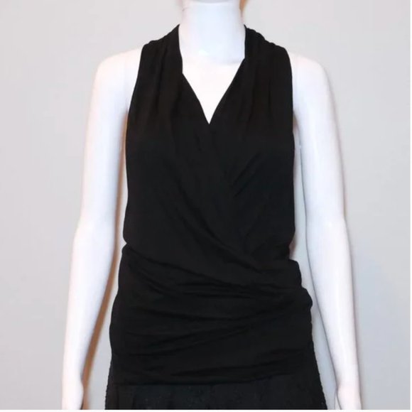 NEW Helmut Lang Black Overlap Top Size XS - Picture 3 of 8